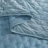 Full / Queen 3-Piece Blue Velvet Embroidered Lavishly Soft Quilt Set
