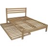 Full size Solid Wood Platform Bed Frame with Slatted Headboard - Made in USA