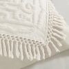 Full/Queen 100-Percent Cotton Chenille Bedspread with Fringe Hem in Off-White
