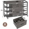 Grey Printer Stand Bookcase Power Station Mobile Office File Cabinet