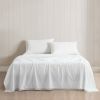 King Size 4 Piece 100-Percent Cotton Sheet Set in White with Lace Trim