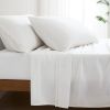 King Size 4 Piece 100-Percent Cotton Sheet Set in White with Lace Trim