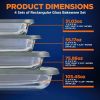 Set of 4 - Rectangular Oven Safe Glass Bakeware Set with Grey Plastic Lids
