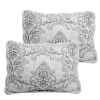 Queen size White Damask Embroidered 4 Piece Oversized Bedspread Set