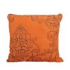 Queen size Orange Nectarine Damask Embroidered 4 Piece Oversized Bedspread Set