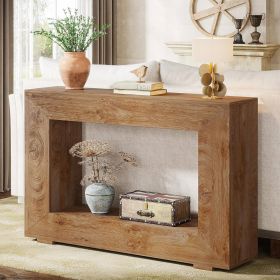 Modern Farmhouse 47-inch Long Entryway or Sofa Table in Brown Wood Finish