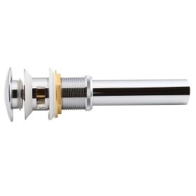 Modern Polished Chrome Solid Brass Pop Up Drain for Bathroom Sinks with Overflow