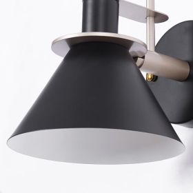 Modern 1-Light Cone Indoor Wall Sconce Metal Tapered Shade Wall Light in Black