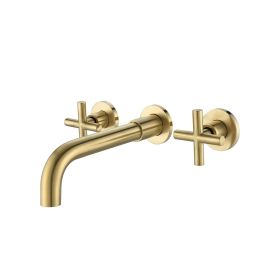 Bathroom Faucet Wall Mounted Bathroom Sink Faucet (Color: Brushed Gold)