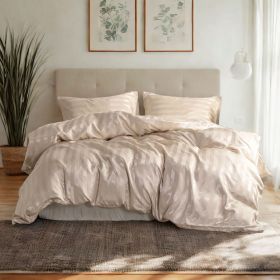 Satin duvet cover set of three, luxuriously silky, champagne (specifications: Queen)